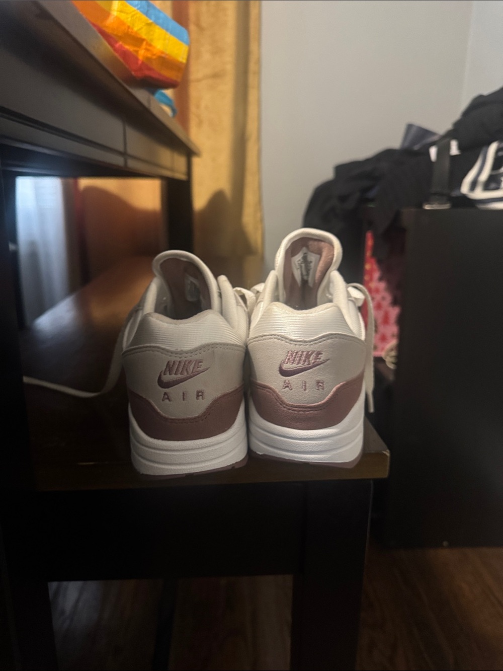 Nike White & Mauve Low-Top Air Sneakers gently used - Picture 3 of 7